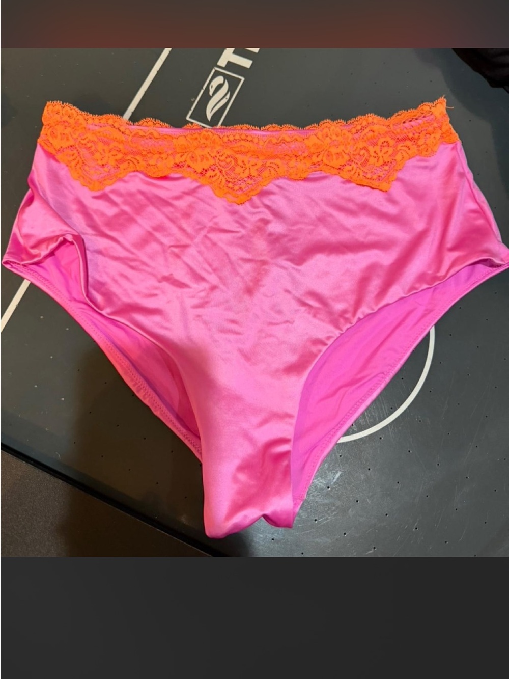 NWT skims satin lace swim high wasted brief. Medium, orchid pink